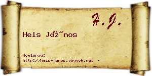 Heis János névjegykártya