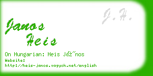janos heis business card